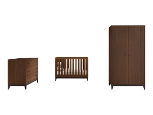 This ILYAS combination consists of a baby bed (60 × 120 cm), a chest of drawers and a 2 door wardrobe.