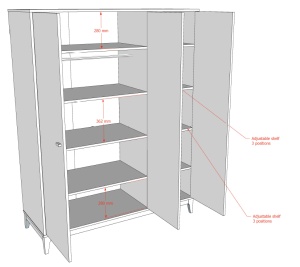 This ILYAS combination consists of a bed (90 x 200 cm), nightstand, 3-door wardrobe and desk. - Img 14