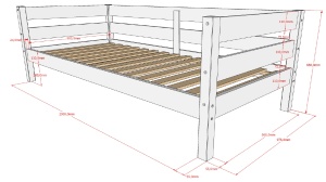 This MARGRIT combination in white consists of a cabin bed (90 x 200 cm) with a matching pull-out bed. - Img 3