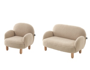 This ROCKY combination in beige consists of a single mini sofa and a double mini sofa. - Img 1