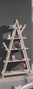 Bibliotecă pentru copii Tipi albă din MDF și pin masiv – colecția Kiddy – Vipack - Img 1