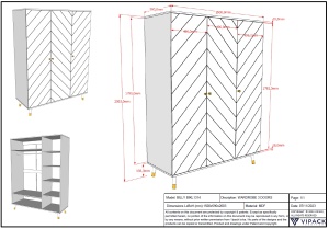 Dulap cu 3 Uși, Alb Satinat (MDF) – Billy – Vipack - Img 3