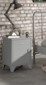 Noptieră Metalică, Gri (Metal) – BRONXX – Vipack