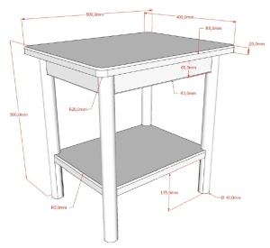 Pat dublu OLIVE, 180 x 200 cm, cu tăblie rotunjită din rattan și aspect lemn de stejar, design modern, fără somieră inclusă, cu noptieră cu două rafturi deschise – Vipack - Img 8