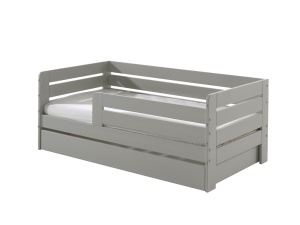 Pat pentru copii mici, 70 x 140 cm, gri – cu sertar de depozitare – Vipack - Img 3