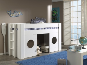 Pat Supraetajat Mediu pentru Copii Freya 90x200 cm, Alb – Vipack - Img 4