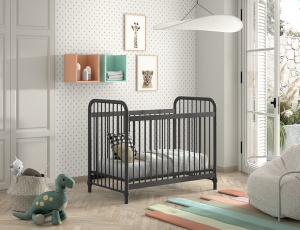 Pătuț Bebeluși BRONXX, Negru, 60 x 120 cm (Metal) – BRONXX – Vipack