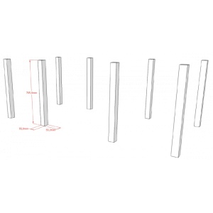 Picioare de Conversie Forrest Beech pentru Pat Supraetajat, pentru Copii, din Lemn Masiv de Fag, Alb – Vipack - Img 3
