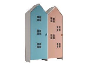 Set 2 Dulapuri pentru Copii Căsuță, Albastru și Roz, (MDF) – CASAMI BRUGES – Vipack - Img 2