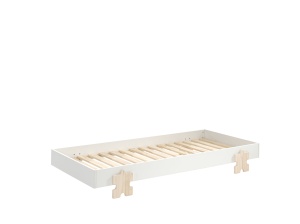 Set 3 paturi stivuibile pentru copii MODULO, alb, din MDF și pin masiv, cu somiere cu lamele incluse – Vipack - Img 4