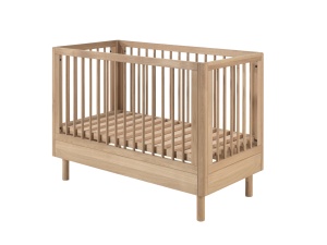 Set Complet Mobilier Cameră Bebelus Forrest Oak, din Lemn Masiv de Stejar, Natur: Pătuț (60x120 cm), Comodă cu 3 Sertare, Suport de Înfășat și Dulap cu 3 Uși – Vipack - Img 8