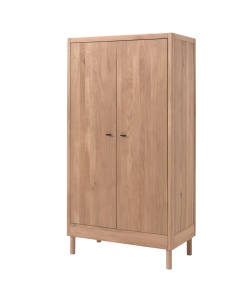 Set Complet Mobilier Cameră Bebelus Forrest Oak, din Lemn Masiv de Stejar, Natur: Pătuț Convertibil (70x140 cm), Masă de Înfășat cu Suport și Dulap cu 2 Uși – Vipack - Img 9