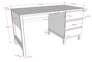 Set Complet Mobilier Cameră Copii Eva: Pat 90x200 cm, Noptieră, Dulap 3 Uși și Birou cu Sertare, Alb – Vipack - Img 14