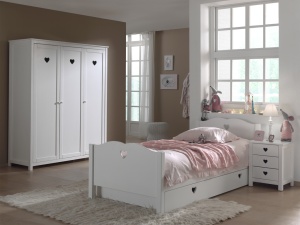 Set Mobilier Cameră Copii AMORI, 4 Piese, Alb, Stil Romantic – Vipack - Img 1