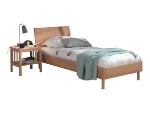 Set Mobilier Camera Copii Forrest Oak, Pat 90x200 cm și Noptieră, din Lemn de Stejar, Natur – Vipack - Img 4