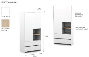 Set Mobilier Kiddy pentru Camera Bebelusului – Pătuț 60x120 cm, Comodă, Masă de Înfășat și Dulap 2 Uși – Alb – Vipack - Img 14
