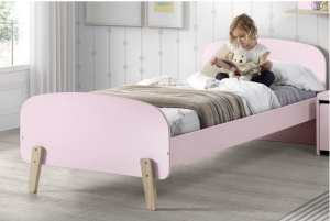 Set Mobilier Kiddy pentru Camera Copii – Pat 90x200 cm, Noptieră și Cutie Jucării – Roz Pal – Vipack