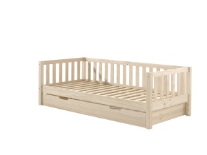 Set Pat Cabină Fritz 90x200 cm cu Sertar Suplimentar, pentru Copii, Pin Lăptos – Vipack - Img 3