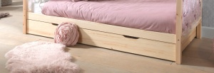 Set Pat Căsuță, cu Sertar, Natur, 90 x 200 cm, Pin Masiv – Dallas – Vipack - Img 7