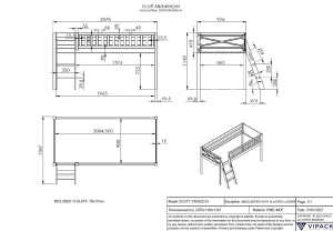 Set SCOTT format din Pat copii SCOTT cu înălțime medie, cu birou și bibliotecă. - Img 3
