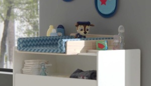 Suport pentru Masă de Înfășat Kiddy, din Pin Masiv, Natural – Vipack - Img 1
