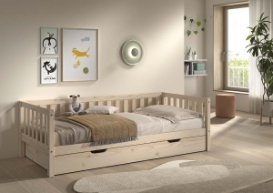 This DALLAS combination in natural consists of a cabin bed (90 x 200 cm) and bed drawer. - Img 2