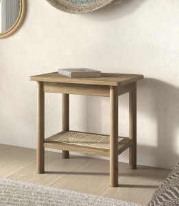 This OLIVE combination consists of a double bed (180 x 200 cm) with a rattan headboard and two bedside tables with rattan. - Img 7