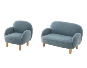 This ROCKY combination in blue consists of a single mini sofa and a double mini sofa. - Img 1