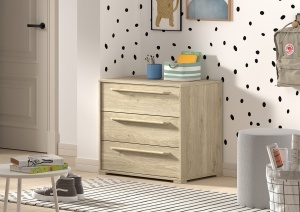 This SAM combination in oak consists of a bookcase, a 2-door chest of drawers and a 3-drawer chest of drawers. - Img 6