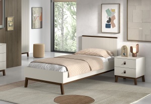 This SEZANE combination in clay consists of a bed (90 x 200 cm) and a bedside table.