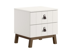 This SEZANE combination in clay consists of a bed (90 x 200 cm) and a bedside table. - Img 2