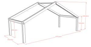 Acoperiș Forrest Beech pentru Transformare Pat Cabină în Pat Căsuță, din Lemn de Fag, Natur – Vipack - Img 3