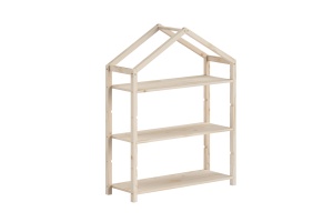 Bibliotecă în formă de Căsuță, Natur, MDF – Dallas – Vipack - Img 2