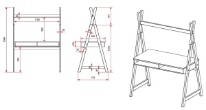 Birou pentru copii Tipi din lemn masiv de pin și MDF lăcuit – colecția Kiddy – Vipack - Img 3