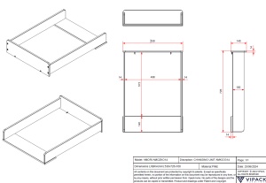 Comodă cu Masă de Înfășat AMORI pentru Copii, Alb (Pin Masiv și MDF), Design Romantic – Vipack - Img 7
