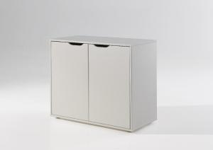 Dulap cu 2 uși din colecția Pino, din MDF lăcuit alb, cu raft interior – Vipack