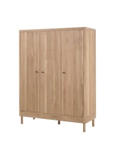 Dulap cu 3 Uși Forrest Oak, pentru Camera Copii, din Lemn de Stejar, Natur – Vipack - Img 2