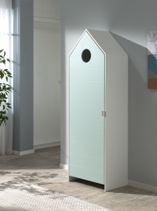 Dulap pentru Copii Căsuță, Verde Mentă, (MDF) – CASAMI – Vipack - Img 6