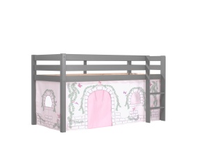 Pat copii supraînălțat Vanessa cu husă Castel Birdy pentru copii – Vipack [Dimensiuni: 208x98x114 cm] - Img 1