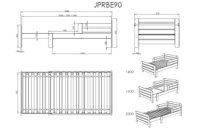 Pat Jumper Transformabil 90x140-200 cm, pentru Copii, Alb – Vipack - Img 3