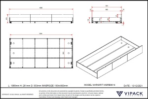 Pat pentru copii MARGRIT, 90 x 200 cm, alb cu tonuri naturale, cu 3 sertare și pat trundle pentru dormit sau depozitare – Vipack - Img 11