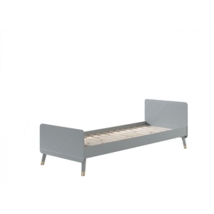 Pat Single pentru Copii, 90x200 cm, Gri (Pin Masiv și MDF) – Billy – Vipack - Img 3