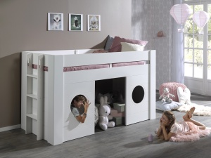 Pat Supraetajat Mediu pentru Copii Freya 90x200 cm, Alb – Vipack - Img 2