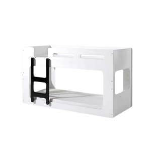 Pat suprapus Luca 90x200 cm alb cu detalii negre – Vipack - Img 2