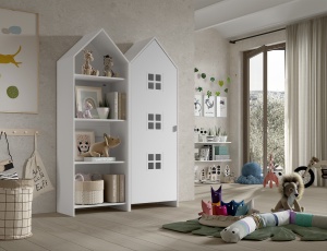 Set 2 Dulapuri pentru Copii Căsuță, Alb, (MDF) – CASAMI BRUGES – Vipack