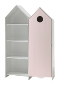 Set 2 Dulapuri pentru Copii Căsuță, Roz și Alb, (MDF) – CASAMI – Vipack - Img 2