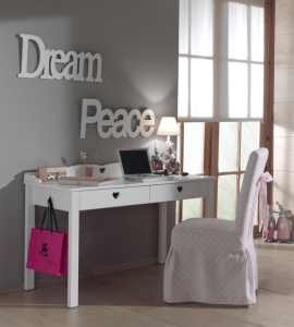 Set Birou și Bibliotecă AMORI, Alb, Stil Romantic – Vipack - Img 6