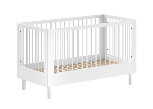 Set Complet Mobilier Cameră Bebelus Forrest Beech, din Lemn Masiv de Fag, Alb: Pătuț Convertibil (70x140 cm), Masă de Înfășat și Dulap cu 2 Uși – Vipack - Img 9
