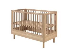 Set Complet Mobilier Cameră Bebelus Forrest Oak, din Lemn Masiv de Stejar, Natur: Pătuț (60x120 cm), Comodă cu 3 Sertare, Suport de Înfășat și Dulap cu 3 Uși – Vipack - Img 9