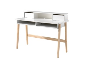 Set Complet Mobilier Kiddy pentru Camera Copii – Pat 90x200 cm, Noptieră, Dulap 2 Uși, Birou și Bibliotecă – Alb – Vipack - Img 13